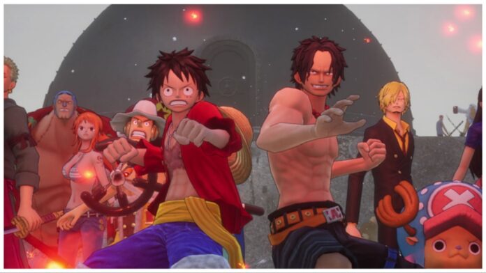 feature image for our one piece odyssey deluxe edition news piece which shows 3D renders of monkey d luffy beside his brother, portgas d ace as they stand 3/4 back to back in a fighting stance