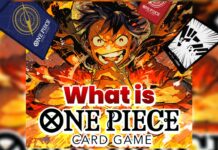 One Piece TCG Starter Decks Guide – How To Choose Your Starter! feature image for our one piece tcg starter deck guide which shows a bright illustration of monkey d luffy with "what is one piece card game" written across the front