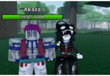 Weak Legacy 2 Clan Tier List feature image for our weak legacy 2 clan tier list which shows an akaza npc stood beside my avatar who is pale white with a black and red emo-like attire during daytime on a grass patch