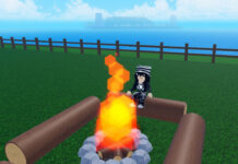 Meme Sea Secret Codes – All Secrets And How To Redeem Feature image for our Meme Sea Secret Codes guide. Image shows a character sitting on a log with a camp fire.