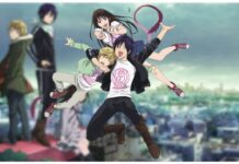 Is Season 3 Finally Coming? The Noragami 10th Anniversary Countdown Forecasts Huge Announcements! Feature image for our Noragami 10th Anniversary news showing a blurred illustration of the main 3 sat atop a building with a newer illustration at the front and centre showing them all appearing to be falling and wearing 10th anniversary celebratory shirts