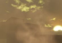 All Clover Retribution Traits and How to Get Them Clover Retribution traits feature image, of the desert area in the game, as the sun rises above some buildings, with a strange floating object in the clouds, and the silhouette of a large scorpion prowling on the other side of the canyon.