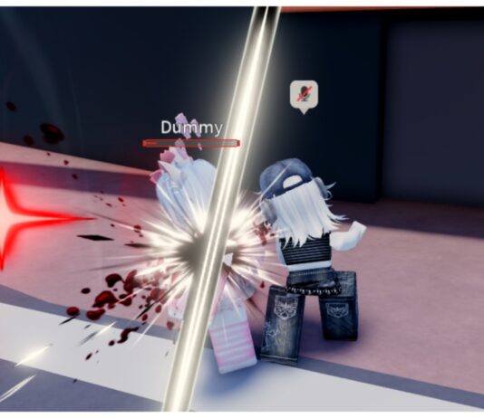Jujutsu Beatdown Domain Clash Guide – How To Win Every Time! feature image for our jujutsu beatdown domain clash guide which shows my avatar beating up a dummy using sukuna style attacks which flashes the screen in black and red