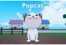 Meme Sea Exclusive Items Guide – How To Get Them All! Feature image for our Meme Sea Exclusive Items Guide which shows an up-close of the Popcat NPC who is sat on a wooden table with an unusual smile as he looks at the player