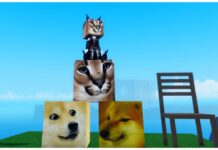 Meme Sea Orbs Guide – How To Obtain All Orbs and Uses! Feature image for our Meme Sea Orbs Guide showing my avatar stood on a mini version of the meme beast boss with a wooden chair beside her