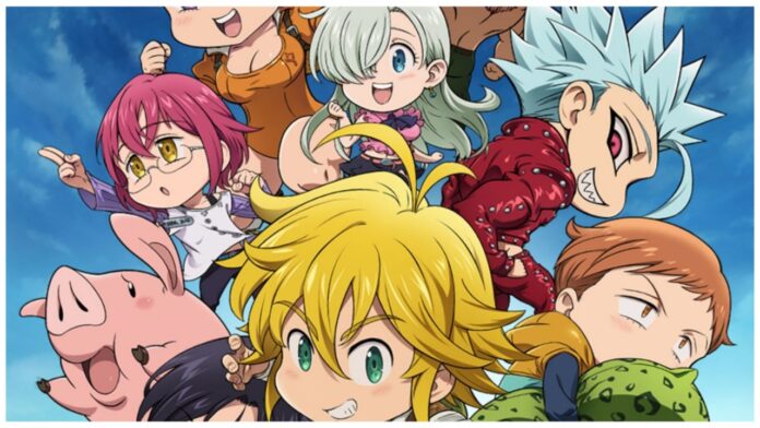 Imagem em destaque para nosso guia de códigos SDS IA mostrando vários personagens da franquia em um estilo chibi com um céu azul atrás deles