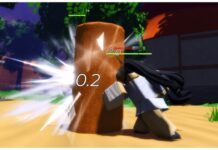 The Time Of Ninja Red Eyes Guide Feature image for our The Time of Ninja Red Eyes guide showing a girl with black twin-tails punching a log to break it