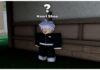 Weak Legacy 2 Haori Tier List – November 2025! Feature image for our Weak Legacy 3 Haori Tier List showing the haori npc wearing all black and standing beside a pale building wall with an ? above his head