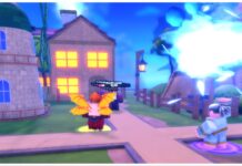 Anime Defenders Double Evo Tier List Feature image for our Anime Defenders double evo tier list showing two units looking towards a house with golden lights peeking through windows as they charge up mega attacks to pummel the enemies pouring from the home
