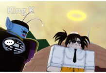 Dragon Soul Mentors Guide – Locations and Moves! Feature image for our Dragon Soul Mentors guide showing King Kai looking towards my avatar who has a halo above her head and fun black sunglasses with a smirky face