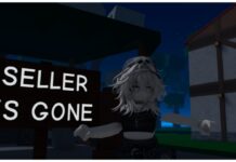 Ijul Piece 2 Hao Haki Guide – Obtaining and Buffs feature image for our ijul piece 2 hao haki guide showing my avatar who is pale white with white hair and a confused expression with her arms out to either side next to a sign post at night time which reads seller is gone