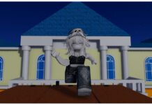 Ijul Piece 2 Islands Guide Feature image for our Ijul Piece 2 Islands guide which shows a pale yellow house with a blue roof and my avatar on a wooden stand running towards the camera in front of the mansion