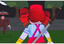 Roblox Bleach Lost Souls Arrancar Guide – Becoming An Arrancar And Abilities! Feature image for our Lost Souls Arrancar guide showing the back of my players head who has red twin-tails and is dressed like kasane teto from the mesmerizer music video. In front of her on the grass is a Hollow Slasher NPC