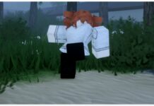 Roblox Sorcery Sukuna Finger – Obtainment and Uses! Feature image for our Roblox Sorcery Sukuna Finger guide showing a red-haired player in a white jumper stood amongst grass practicing their combat with a leg raised in the air in a kicking stance