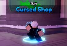 Anime Vanguards Cursed Shop Guide Feature image for our Anime Vanguards Cursed Shop guide. Image shows the Gujo NPC.