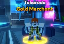 Anime Vanguards Gold Merchant Guide Feature image for our Anime Vanguards Gold Merchant guide. Image shows the Takaroda NPC.