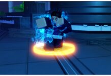 Anime Vanguards Update 1 Tier List Feature image for our anime vanguards update 1 tier list showing the new todo npc in the lobby who has a whirling blue aura around him as he extends a fist in an action punching pose
