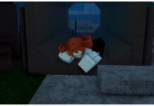 Roblox Sorcery Shrine Guide – The Strongest CT! Feature image for our roblox sorcery shrine guide showing my avatar lay in a hollowed log with her head resting on a hand during a dark and rainy night