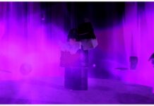 Type Soul Halloween Codes Feature image for our type soul halloween codes guide showing a purple screen with floating rocks and a character with dark hair in the middle with an arm raised to control the boulders