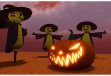 Type Soul Kisukes Boss Elixir – The Cheat To Better Boss Drops! Feature image for our type soul kisukes boss elixir guide showing a pumpkin with a carved jagged face in an evil smile glowing in the middle of three scarecrows that are crowding the pumpkin