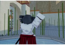 Hell Update Type Soul Vizard Tier List – October 2025 Feature image for our type soul vizard tier list showing the back of a soul reaper player who is wearing the basic outfit. She has an arm in the air in a small dance atop a fountain