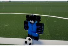 Vision Flow Guide – All Flow Types and Obtainment! Feature image for our vision flow guide showing a player in a blue kit with the ball dribbling it across a rainy field