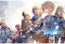Heaven Burns Red Tier List – Rank and Role Included! feature image for out heaven burns red tier list showing a roster of characters in matching uniform standing in focus with sunlight cutting through the gaps between each girl to highlight them on the page