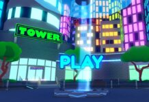 Anime Multiverse Codes – December 2024 Feature image for our Anime Multiverse Codes guide. Image shows the words 'play' in blue in the middle of the screen with buildings in the background.