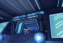 Anime Vanguards Update 3.0 Tier List Feature image for our Anime Vanguards Update 3.0 Tier List. Image shows a room with lights and build boards with 'vanguards' written above the door.