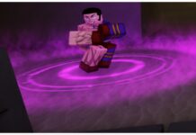 Jujutsu Infinite Controls Guide feature image for our jujutsu infinite controls guide showing an npc in a pink aura dancing happily