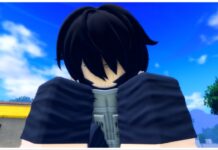Ninja Time Collectibles Guide – All Exclusive Items and Obtainments! Feature image for our ninja time collectibles guide showing a player up-close with their head downturned as they leap into the air