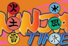 Ninja Time Elements Guide – Including All Skills! Feature image for our ninja time elements guide showing a blurred logo from the game with all 6 elements in circles in front of the logo