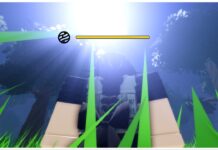 Ninja Time Weapons Tier List – Including Country, Obtainments, and Sub-Weapons! Feature image for our ninja time weapons tier list showing the back of a player through blades fo grass as they are looking up at the sun