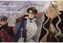 Cinderella x Bridgeton Fantasy Otome Moondusk Masquerade Has Just Revealed A Demo and Kickstarter! Feature image for our moondusk masquerade news piece showing the three romanceable options illustrated in their royal outfits looking towards the viewer