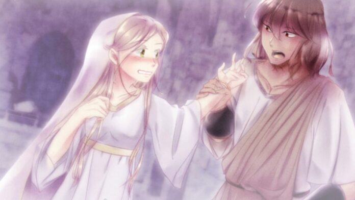 Feature image for our Pre Odyssey Love at First Quack news piece. Image shows a girl and boy dressed in ancient Greek-style clothes.