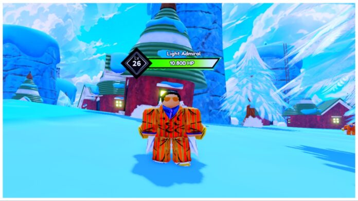 Feature image for our arise crossover brum island guide showing the light admiral npc standing facing the viewer on a snowy mound