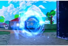 Arise Crossover Island Order Guide Feature image for our arise crossover island order guide showing the lucky kingdom with enemies in the background on a clear blue sky day. The focus of the image is a blue warped portal in the centre which is a dungeon entrance