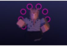 Ninja Time White Eyes Guide – Clan Skills and Stats! Feature image for our ninja time white eyes guide showing a character with several pink rings floating in a circle behind his body as he floats in dead space looking to the viewer. the character has strange face markings and two horns coming from his head and a single bear spike pointing downwards