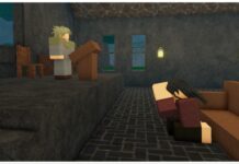 Rune Slayer Daggers Guide – Obtainment, Stats, and Progression! feature image for our rune slayer dagger guide showing an npc kneeling in front of a church bench at the front of the church with a priest standing behind the wooden pillar at the front