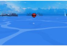 How To Get Verse Piece Corrupted Tickets and What They Do! Feature image for our verse piece corrupted tickets guide showing the red boss marker off in the distance on a far away island separated from the camera by a blue ocean