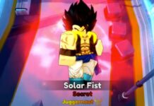 Anime Rangers X Secret Gogeta Guide – How To Obtain Solar Fist Feature image for our Anime Rangers X Secret Gogeta guide. Image shows a unit called the Solar Fist being displayed.