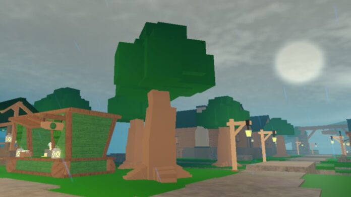 Feature image for our How To Dual Wield In Rune Slayer guide. Image shows a small town with trees and a small house.