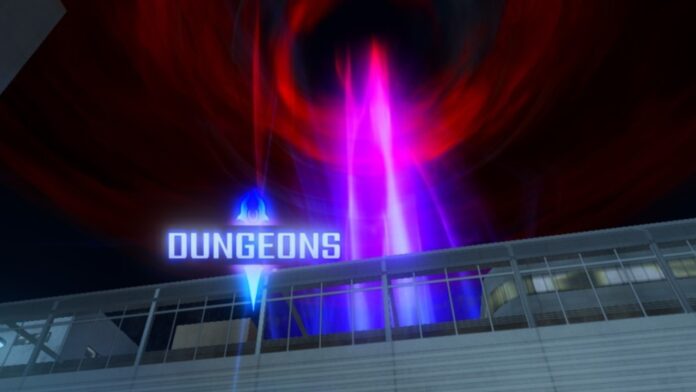 Feature image for our Hunters Progression guide. Image shows a bright light shooting into the sky with 'Dungeons' written.