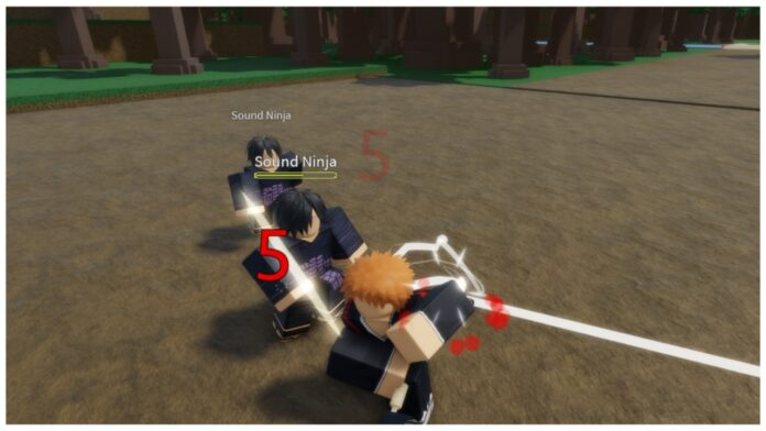 Feature image for our anime mania traits guide showing an ichigo player in combat with sound ninjas on a muddy track