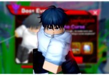 Anime Rangers X Cursed Love – How To Get The Yuta Unit and Stats Feature image for our anime rangers x cursed love guide showing yuta in front of his boss event poster which is blurred as the background