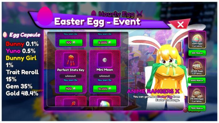 Feature image for our anime rangers x easter units guide showing the in-game easter store with the carrot unit on the right