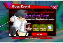 Anime Rangers X Secret Units Feature image for our anime rangers x secret units guide showing the boss event page in-game which shows the yuta unit
