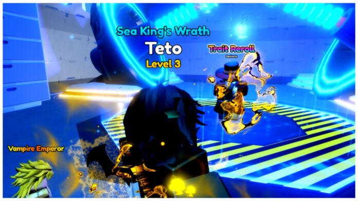Feature image for our anime rangers x traits tier list showing a player at the trait reroller