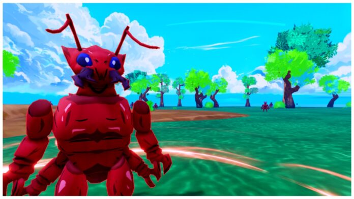 Feature image for our arise crossover g ziru code guide showing a red army ant looking to the player during daytime