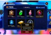 How To Get Tickets in Arise Crossover – Best Farming Method! Feature image for our how to get tickets in arise crossover guide showing the tickets in a players inventory amongst other in-game loot items